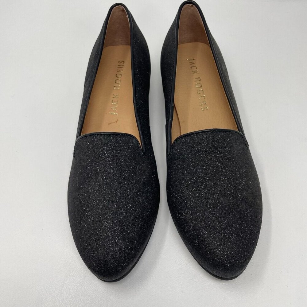 Jack Rogers Ginny Loafer Womens 7.5 Black Sparkle Glitter Slip On Flats - Picture 3 of 10